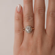 0.84 CT-2.72 CT Oval Cut Halo Moissanite Engagement Ring