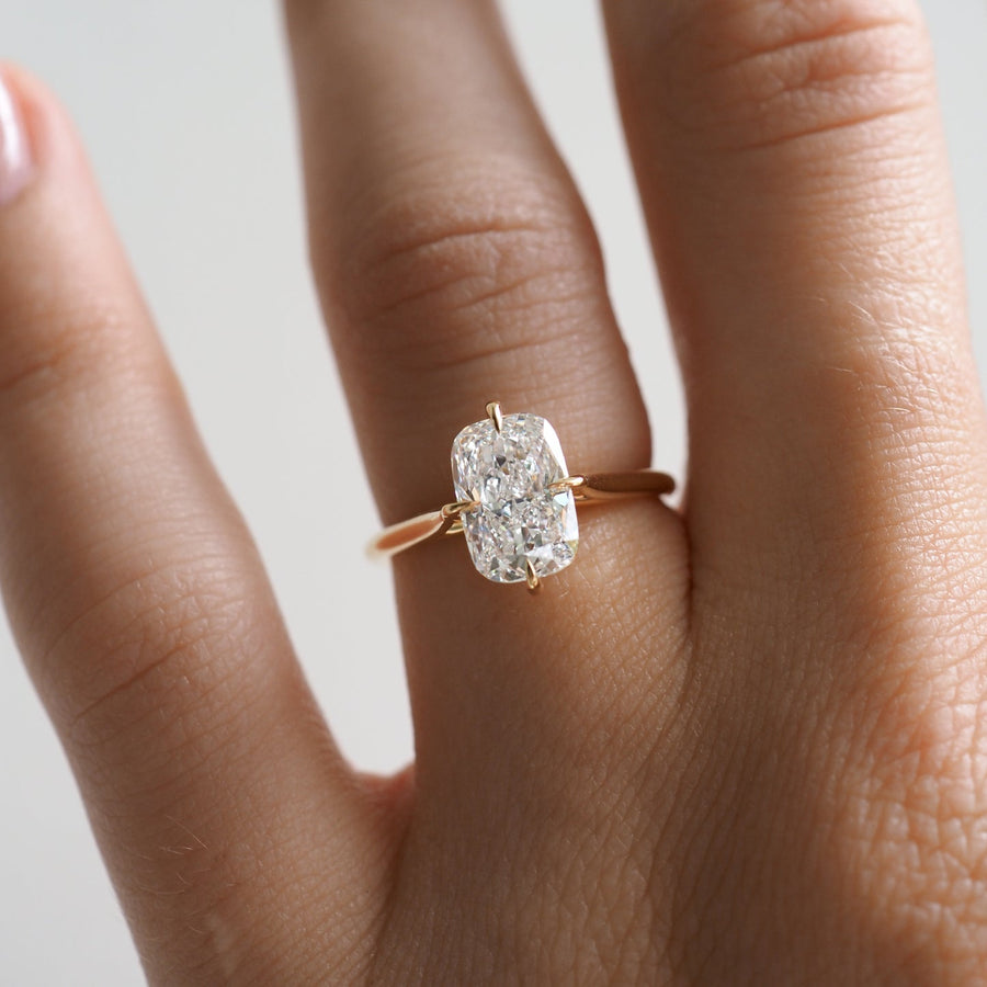 Lab Grown Elongated Cushion Diamond Solitaire Ring – Barbara