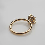 Round cut lab grown diamond solitaire engagement ring, 1.5 to 3.5 carats, set in timeless prong design on polished gold band