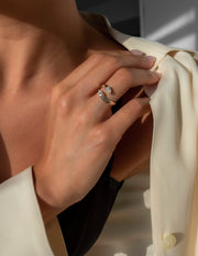 0.80 TCW Pear Lab Grown  Diamond Open Wedding Wedding Band