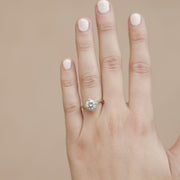 0.88 CT Round Cut Vintage Moissanite Engagement Ring