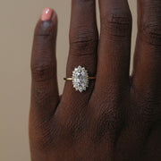 1.91 CT Oval Cluster Halo Style Moissanite Engagement Ring