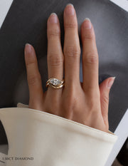 1.0 - 2.0  CT Marquise Cut Lab Grown Diamond Solitaire Setting Bridal Set