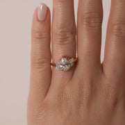 0.86-1.33 CT Pear Cut Cluster Moissanite Engagement Ring