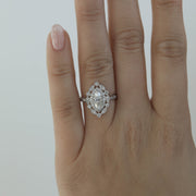 0.67 CT Marquise Cut Vintage Moissanite Engagement Ring