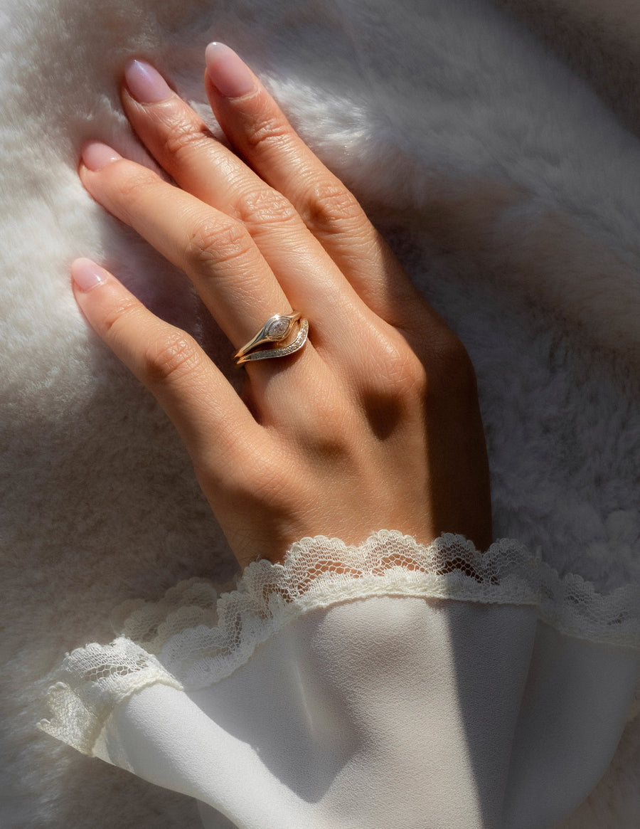 0.20 TCW Round Lab Grown Diamond Wave Pave Band