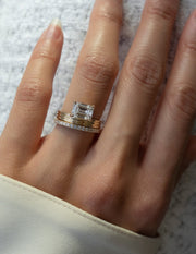 1.50 -2.50 CT Emerald Lab Grown Diamond Solitaire Style Bridal Bing Set