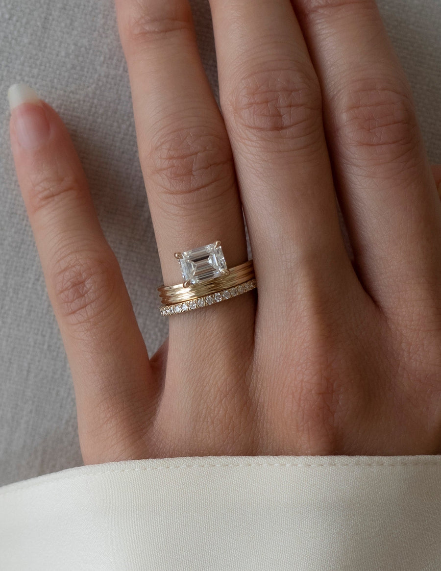 0.20 TCW Round Lab Grown Diamond Half Eternity Pave Band