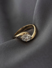 1.0 -1.50 CT Oval Cut Lab Grown Diamond Solitaire Engagement Ring