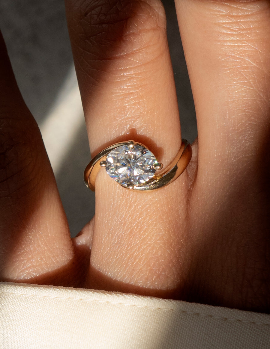 1.0 -1.50 CT Oval Cut Lab Grown Diamond Solitaire Engagement Ring