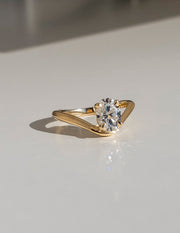 1.0 -2.0 CT Oval Cut Lab Grown Diamond Solitaire Engagement Ring