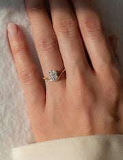 1.0 -2.0 CT Oval Cut Lab Grown Diamond Solitaire Engagement Ring