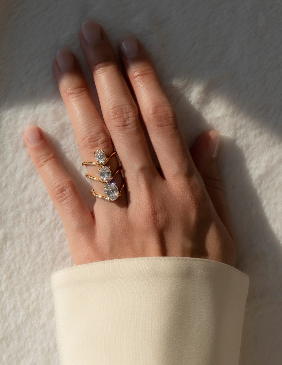 0.50-1.0 CT Oval Cut Lab Grown Diamond Solitaire Bridal Ring Set