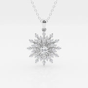 0.69 TCW Round Moissanite Diamond Sunburst Pendant -Custom Listing for Cathy