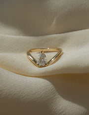 1.0 -2.0 CT Pear Cut Lab Grown Diamond Solitaire Engagement Ring