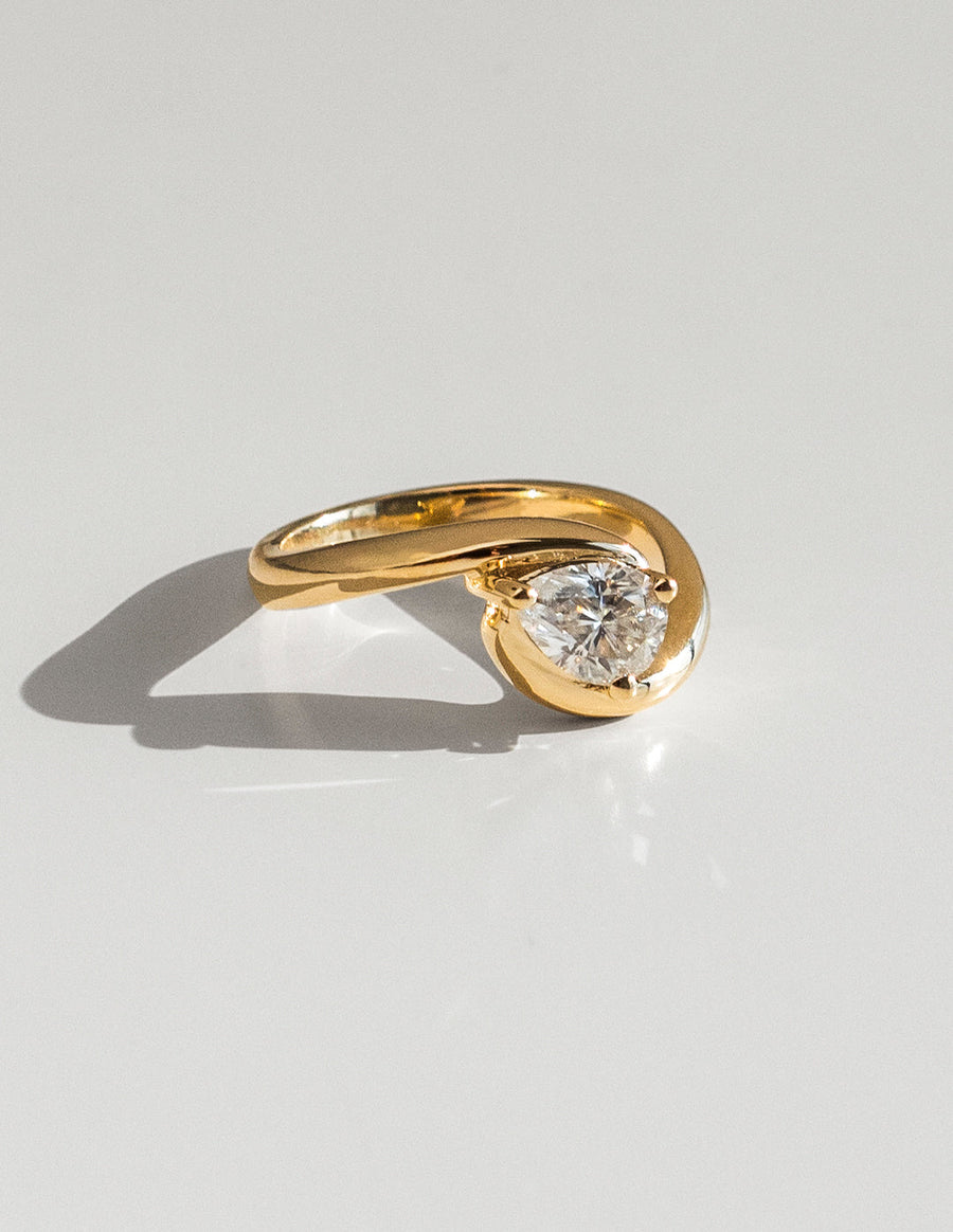 0.75-1.50 CT Pear Cut Lab Grown Diamond Solitaire Engagement Ring