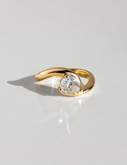 0.75-1.50 CT Pear Cut Lab Grown Diamond Solitaire Engagement Ring