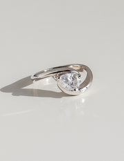 0.75-1.50 CT Pear Cut Lab Grown Diamond Solitaire Engagement Ring
