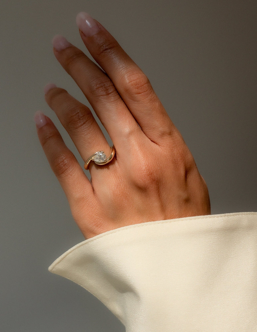 0.75-1.50 CT Pear Cut Lab Grown Diamond Solitaire Engagement Ring