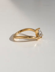 1.0 -2.0 CT Pear Cut Lab Grown Diamond Solitaire Engagement Ring