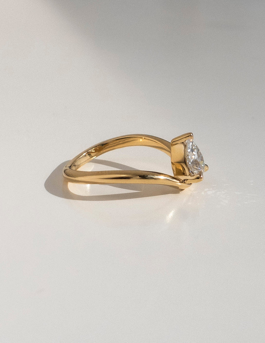 1.0 -2.0 CT Pear Cut Lab Grown Diamond Solitaire Engagement Ring