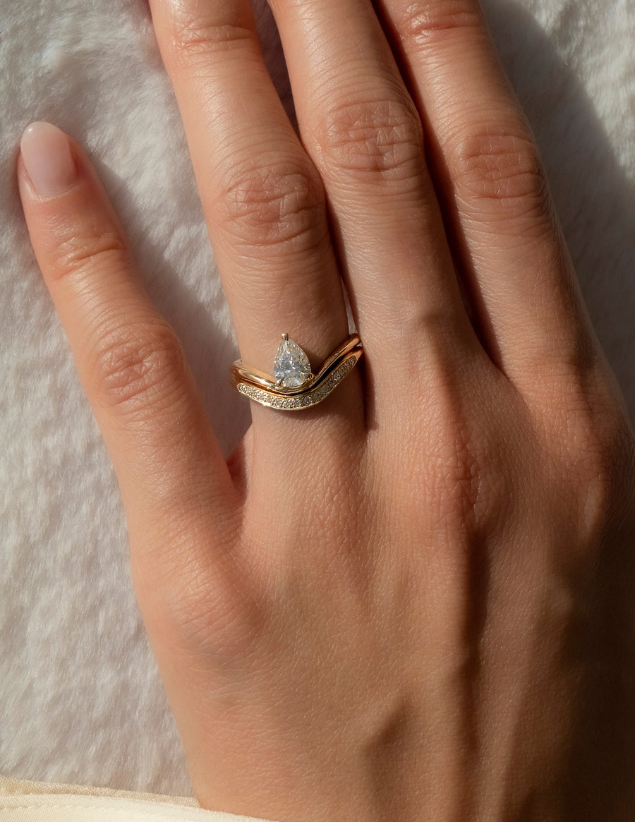 0.20 TCW Round Lab Grown Diamond Wave Pave Band