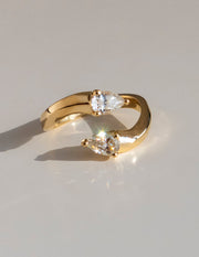 0.80 TCW Pear Lab Grown  Diamond Open Wedding Wedding Band