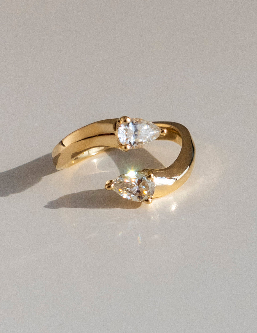 0.80 TCW Pear Lab Grown  Diamond Open Wedding Wedding Band