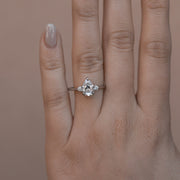 1.33 CT Pear Cut 3 Stones Moissanite Engagement Ring