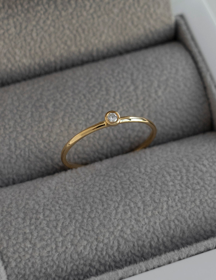 0.03 TCW Round Lab Grown Diamond Minimalist Band