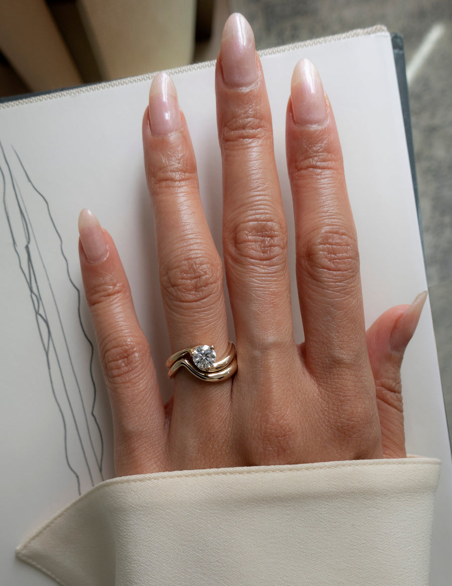 1.0 -1.50 CT Round Cut Lab Grown Diamond Solitaire Engagement Ring