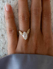 1.0 - 3.0 CT Moval Shaped Lab Grown Diamond Solitaire Style Bridal Set