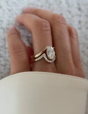 1.50- 3.0  CT Oval Cut  Lab Grown Diamond Solitaire Setting Bridal Set