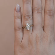 0.67 CT Marquise Cut Halo Moissanite Engagement Ring