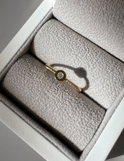 0.03 CT Round Lab Grown Diamond Minimalist Engagement Ring