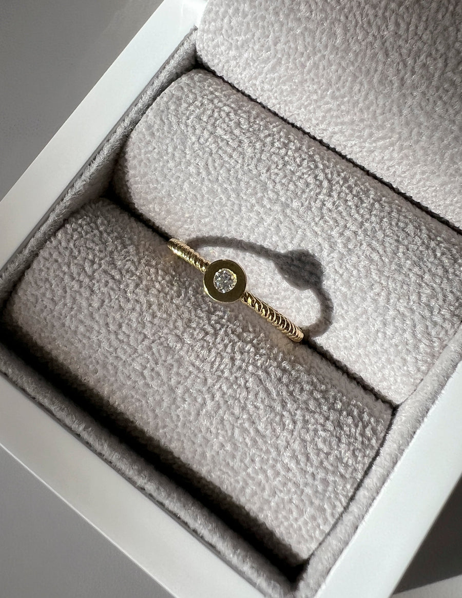 0.03 CT Round Lab Grown Diamond Minimalist Engagement Ring