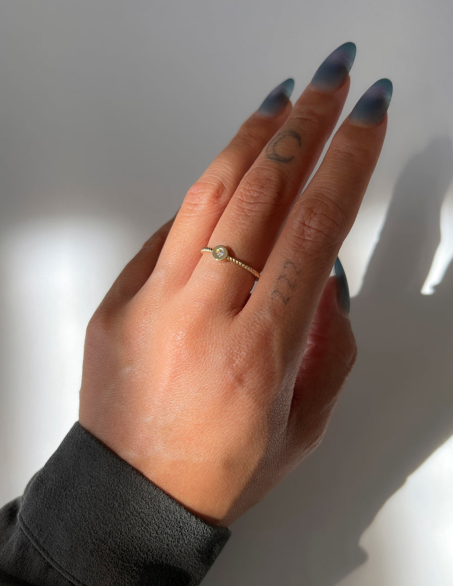 0.03 CT Round Lab Grown Diamond Minimalist Engagement Ring