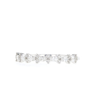 0.35 TCW Marquise & Round Cut Moissanite Wedding Band - Barbara Maison 