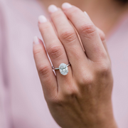 4.0 CT Oval Solitaire Moissanite Engagement Ring