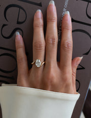 1.0 -2.0 CT Oval Cut Lab Grown Diamond Bypass Engagement Ring