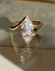 1.0 - 3.0 CT Marquise Shaped Lab Grown Diamond Solitaire Style Engagement Ring