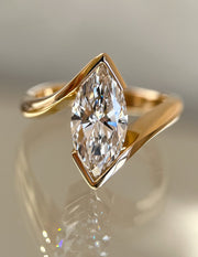 1.0 - 3.0 CT Marquise Shaped Lab Grown Diamond Solitaire Style Engagement Ring