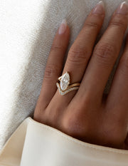 1.0 - 2.0  CT Marquise Cut Lab Grown Diamond  Solitaire Bridal Set