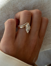 1.0 - 2.0  CT Marquise Cut  Lab Grown Diamond Solitaire Bridal Set