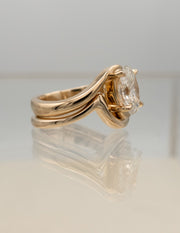 1.50- 3.0 CT Oval cut Lab Grown Diamond Solitaire Setting Bridal Set