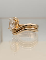 1.50- 3.0 CT Oval cut Lab Grown Diamond Solitaire Setting Bridal Set