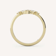 0.20 CT Round and Marquise V shape Wedding Band