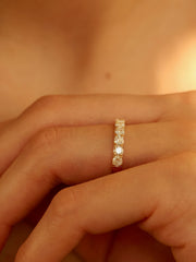 1.10 TCW Round Cut Half-Eternity Wedding Band