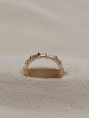 0.63 TCW Baguette Cut Half Eternity Wedding Band