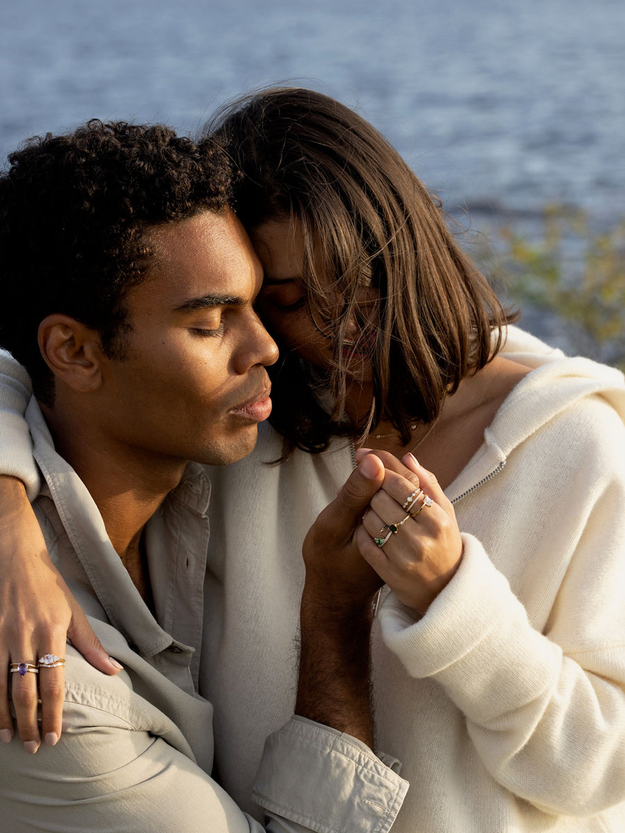 0.37 TCW Baguette Cut curved style Wedding Band